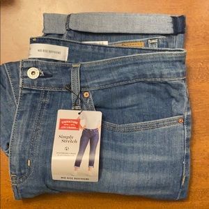 Brand new jeans with tags.  Mid ride boyfriend.